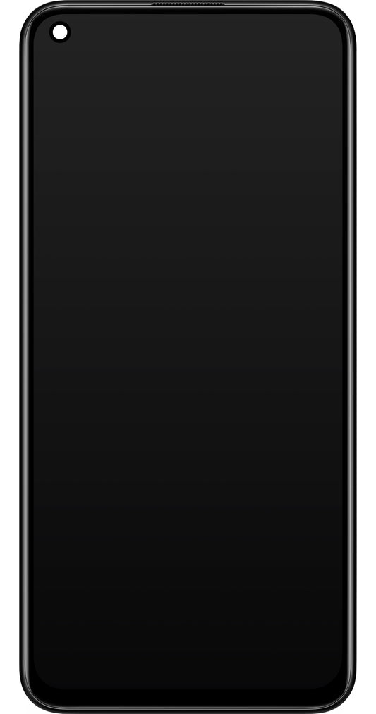 Touchscreen Display Xiaomi Redmi Note 9 5G / Redmi Note 9T 5G, mit Rahmen, Schwarz, Service Pack 5600030J2200