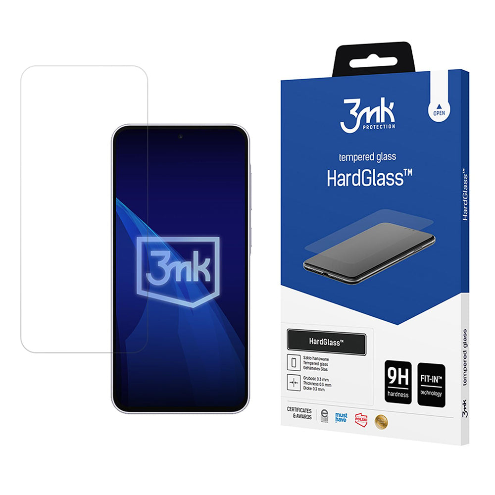 3MK HardGlass Displayschutzfolie für Samsung Galaxy A37 5G, Sicherheitsglas, Vollkleber