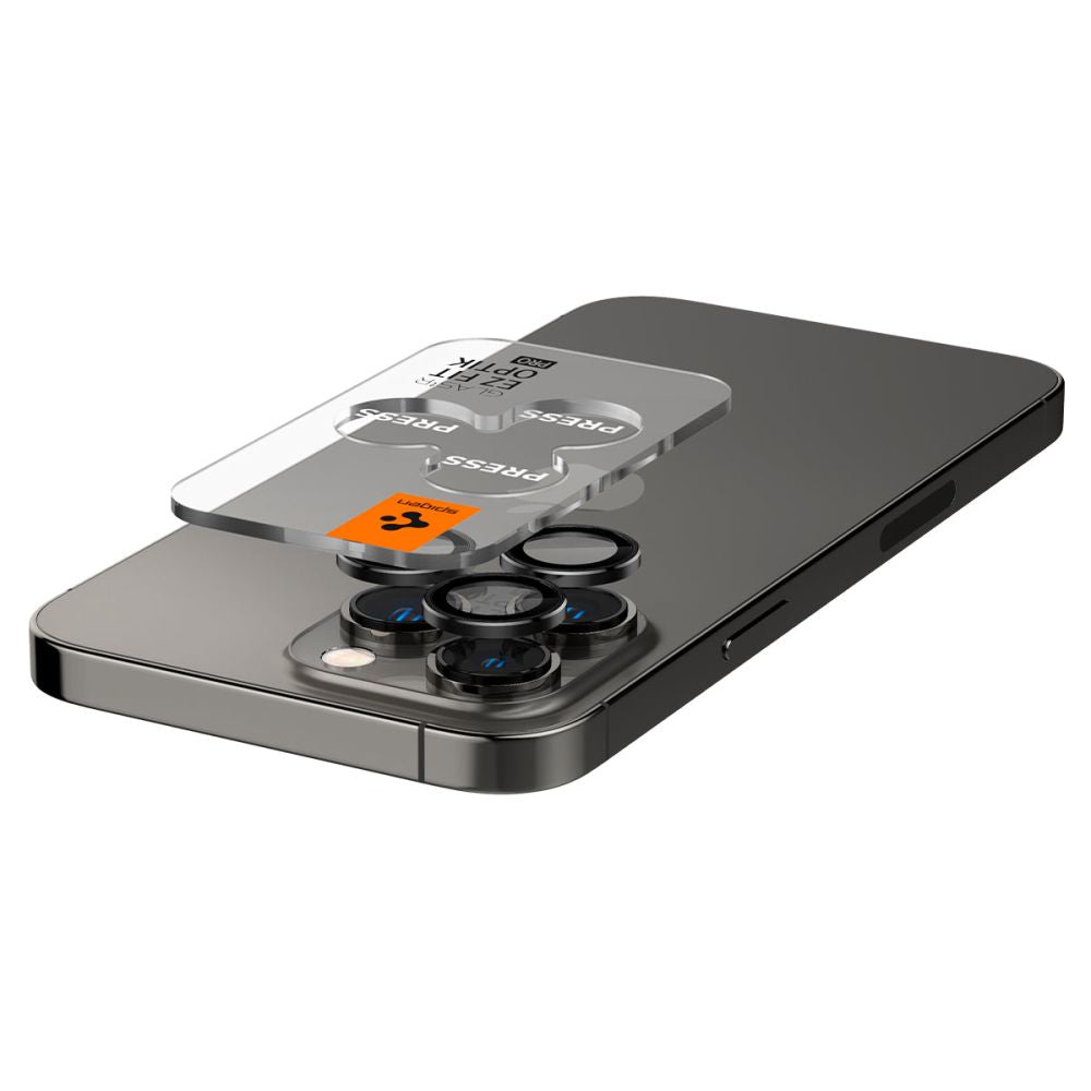 Schutzfolie für die Rückkamera Spigen GlastR EZ FIT Optik Pro für Apple iPhone 17 Pro Max, Gehärtetes Glas, Set mit 2 Stück, Schwarz AGL05205