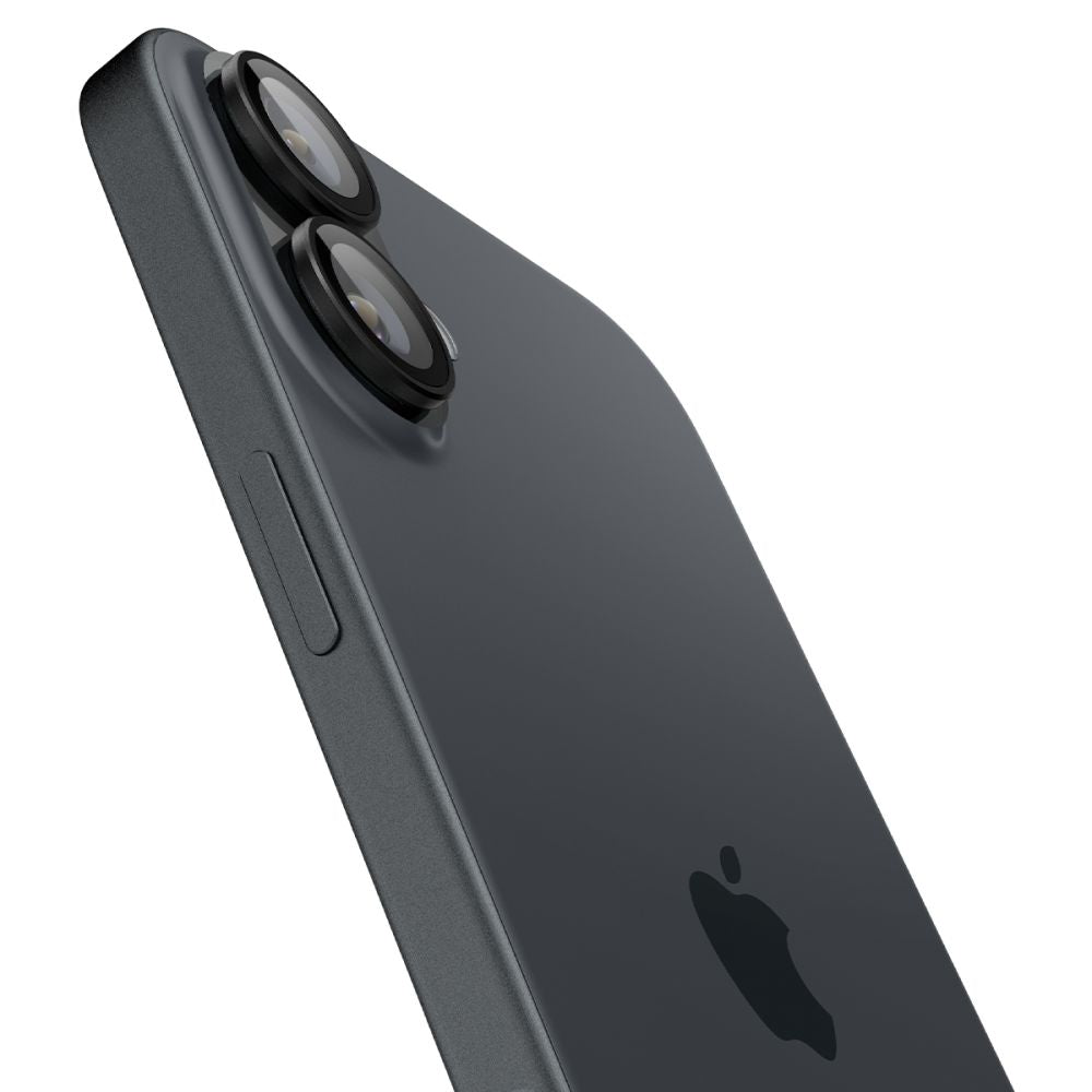 Schutzfolie für die Rückkamera Spigen GlastR EZ FIT Optik Pro für Apple iPhone 17 / 16 Plus / 16, gehärtetes Glas, Set mit 2 Stück, Schwarz AGL07921