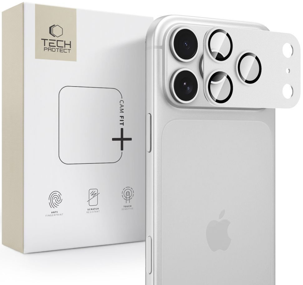 Schutzfolie für die Rückkamera Tech-Protect CamFull Fit+ für Apple iPhone 18 Pro, gehärtetes Glas, silberfarben