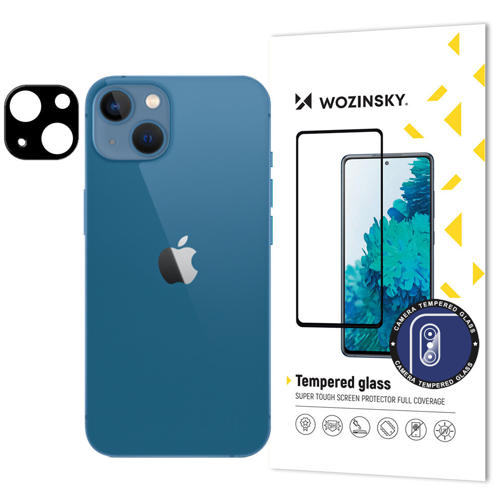 Schutzfolie WZK für die Rückkamera des Apple iPhone 15, gehärtetes Glas, Schwarz