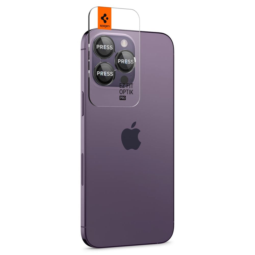 Schutzfolie für die Rückkamera Spigen GlastR EZ FIT Optik Pro für Apple iPhone 17 Pro Max, Gehärtetes Glas, Set mit 2 Stück, Schwarz AGL05205