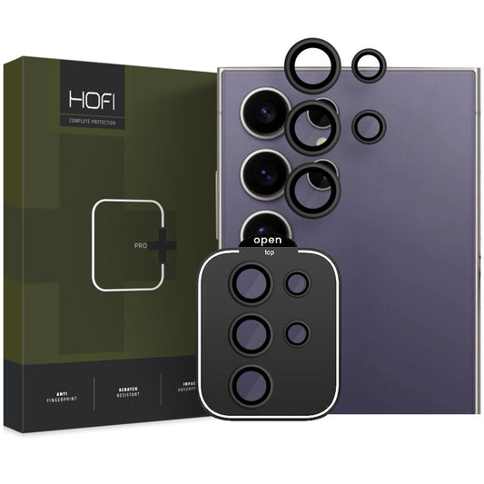 Schutzfolie Rückfahrkamera Rückseite HOFI CamRing PRO+ für Samsung Galaxy S24 Ultra S928, Glas geschützt, Schwarz