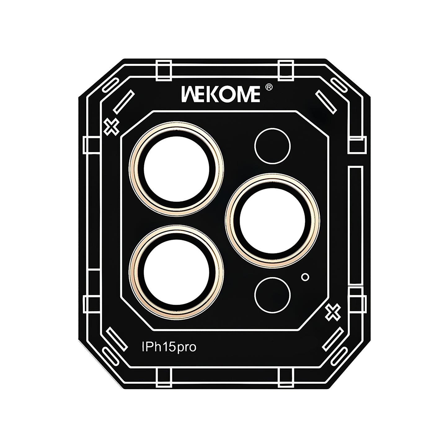 Wekome WTPC-008 Rückkamera-Schutzglas für Apple iPhone 15 Pro | Gold | Titan-Rahmen