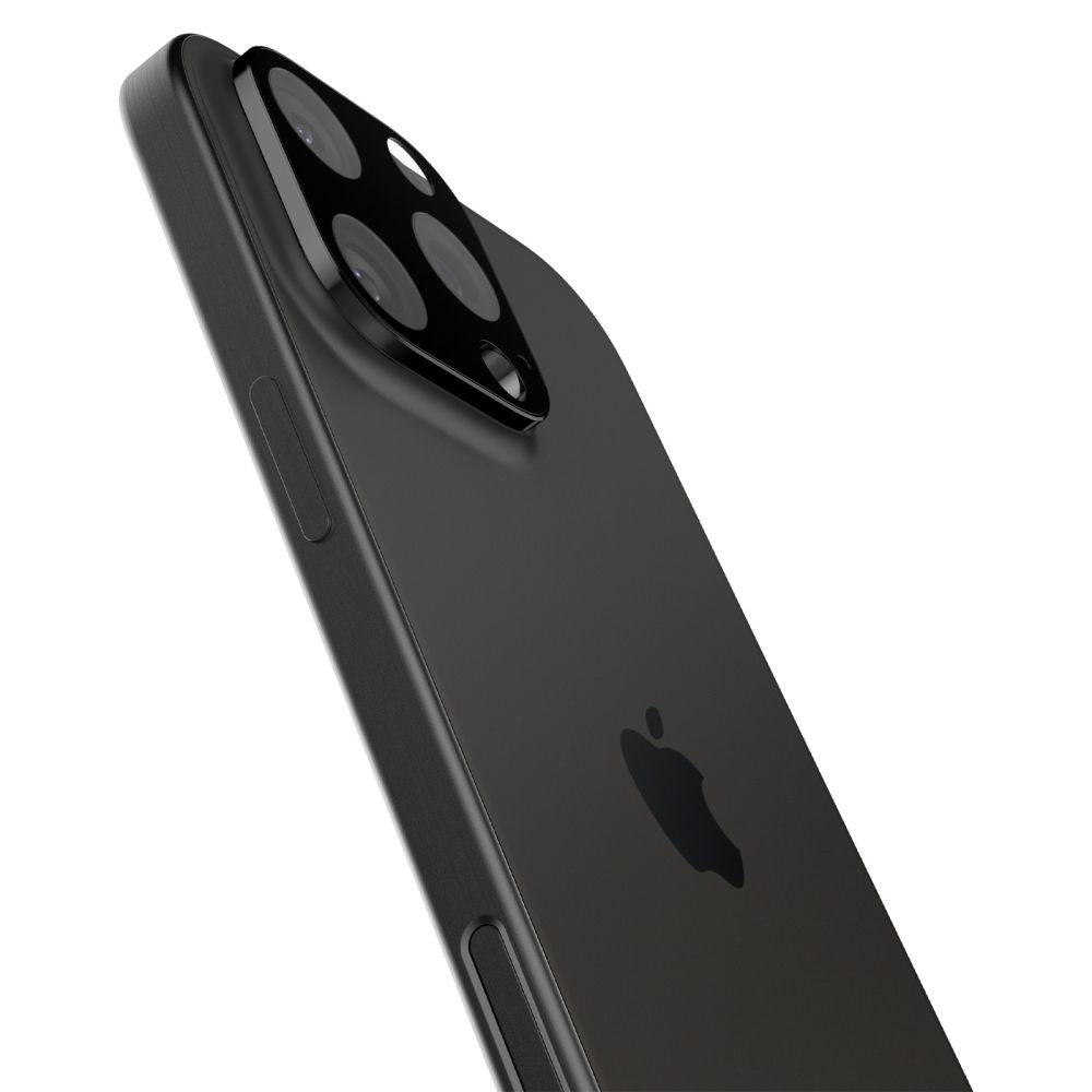 Schutzfolie für die Rückkamera Spigen GlastR Optik für Apple iPhone 16 Pro Max, gehärtetes Glas, Set mit 2 Stück, Schwarz AGL05273