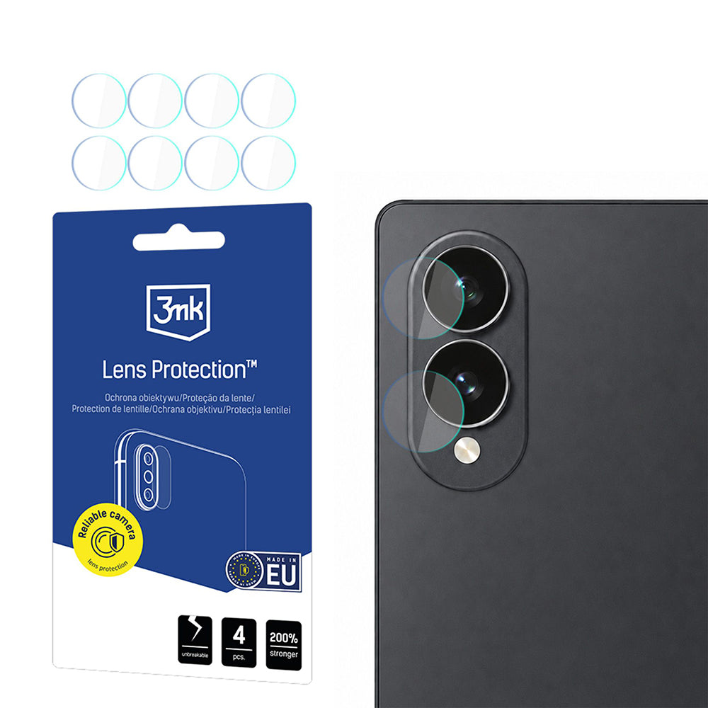 3MK Schutzfolie für die Rückkamera des Samsung Galaxy Z Fold8 F971, gehärtetes Glas, 4er-Set, transparent