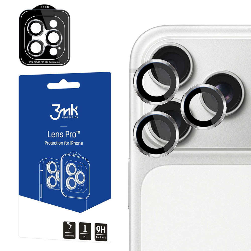 3MK Protection Pro Rückkamera-Schutzfolie für Apple iPhone 18 Pro / 18 Pro Max, Sicherheitsglas, Silber