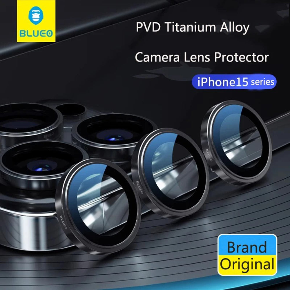 Blueo 99 Anti-Reflektierende HD Rückkamera-Schutzfolie für Apple iPhone 16 Pro Max / 16 Pro, Sicherheitsglas, Silber