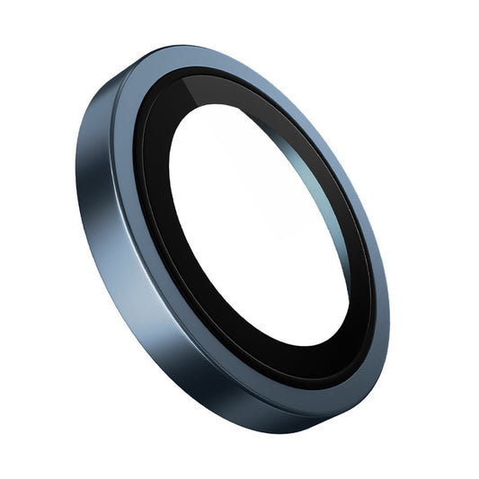 Blueo Metal Frame Rückkamera-Schutzfolie für Apple iPhone 15 Pro, gehärtetes Glas, Blau