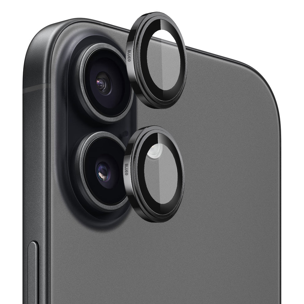 Schutzfolie Blueo Sapphire Crystal für die Rückkamera des Apple iPhone 17, gehärtetes Glas, Schwarz
