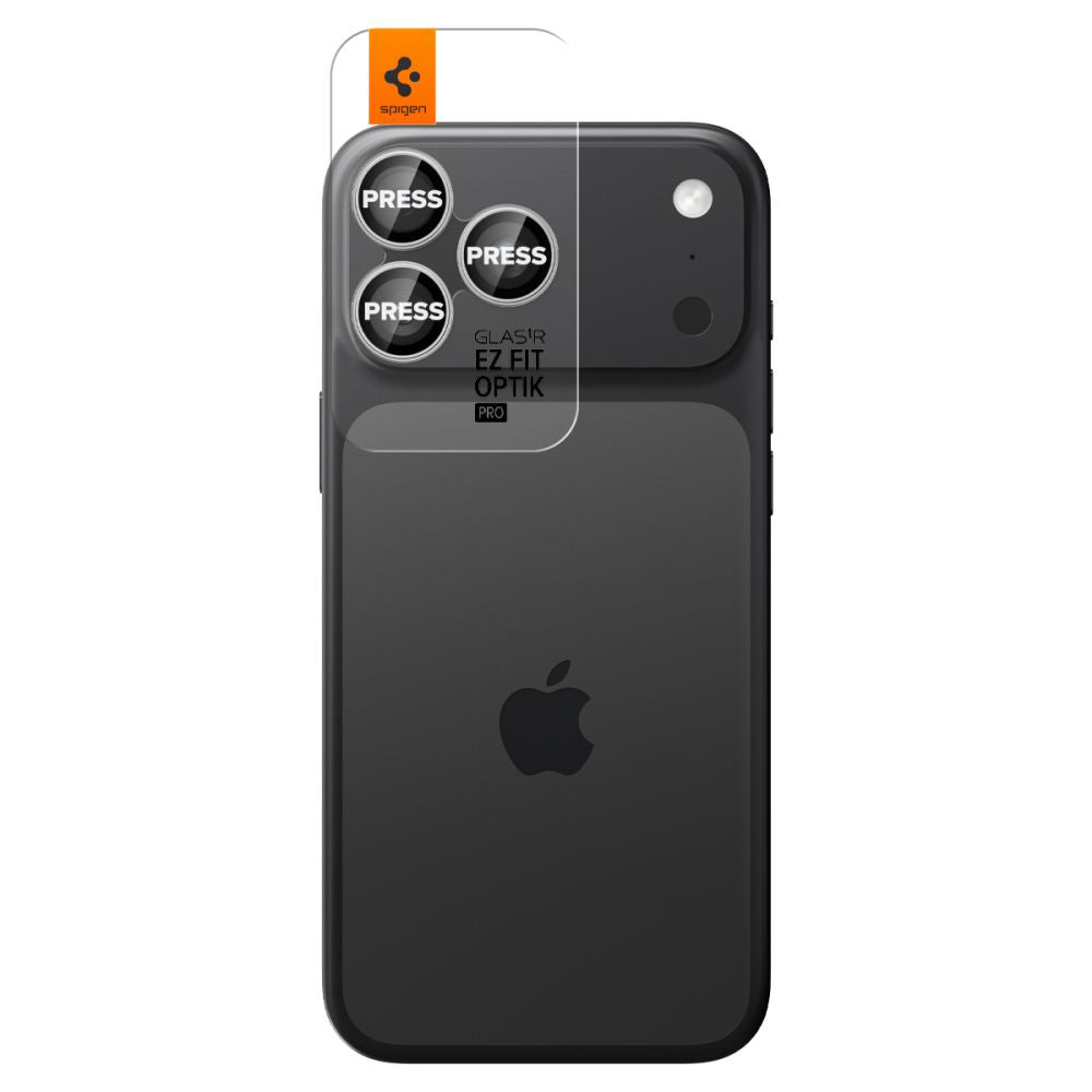 Schutzfolie für die Rückkamera Spigen GlastR EZ FIT Optik Pro für Apple iPhone 17 Pro Max / 17 Pro, Gehärtetes Glas, Set mit 2 Stück, Silberfarben
