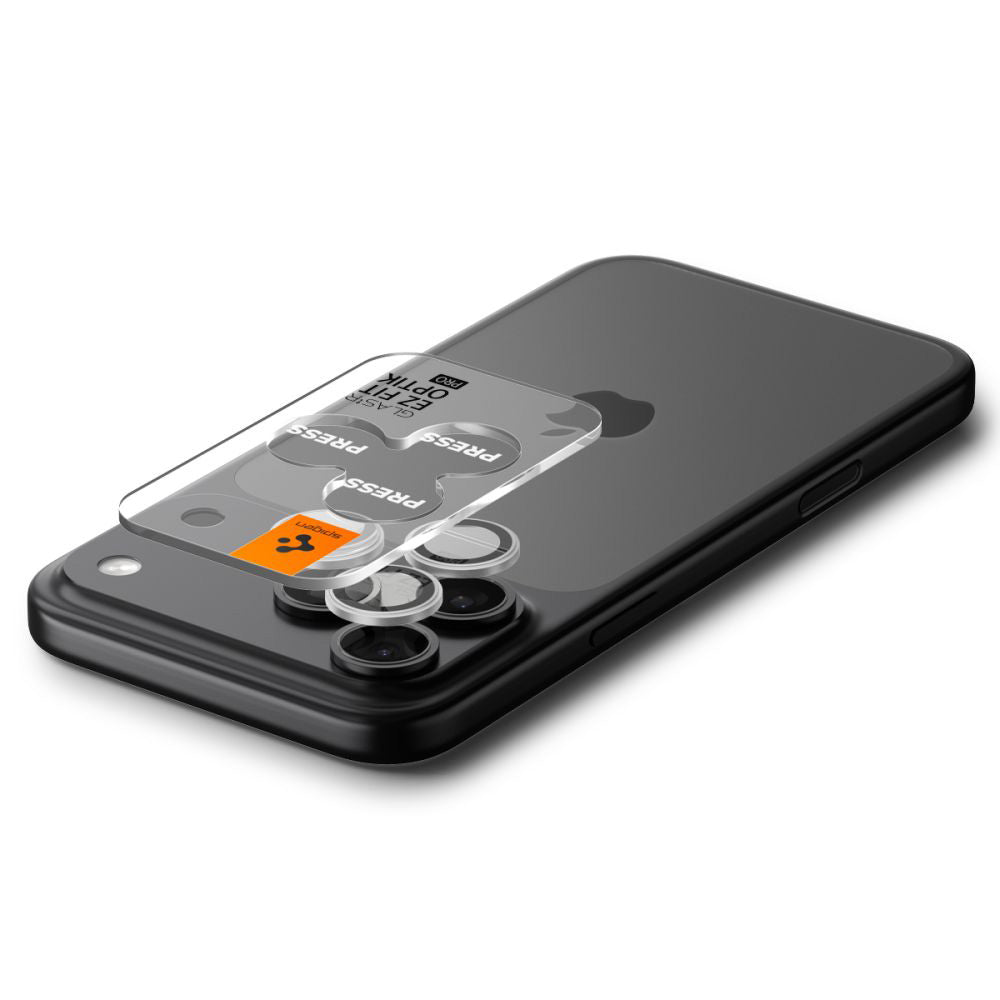 Schutzfolie für die Rückkamera Spigen GlastR EZ FIT Optik Pro für Apple iPhone 17 Pro Max / 17 Pro, Gehärtetes Glas, Set mit 2 Stück, Silberfarben