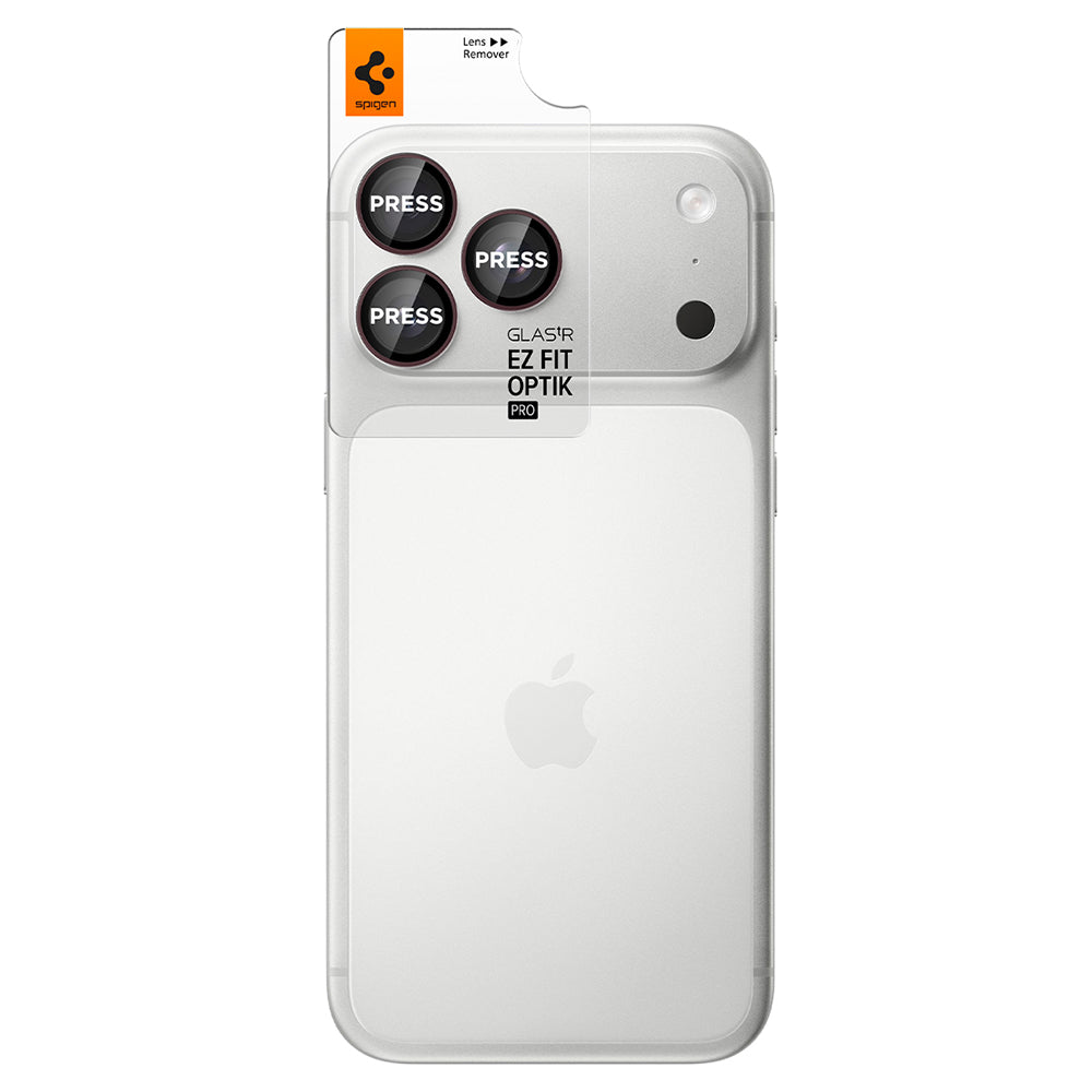 Schutzfolie für die Rückkamera Spigen GlastR EZ FIT Optik Pro für Apple iPhone 18 Pro / 18 Pro Max, gehärtetes Glas, 2er-Set, Weinrot