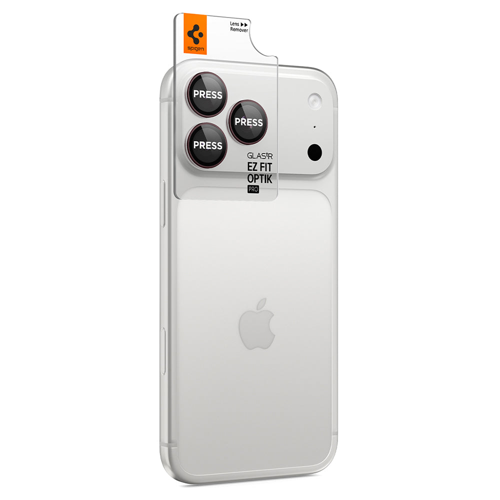 Schutzfolie für die Rückkamera Spigen GlastR EZ FIT Optik Pro für Apple iPhone 18 Pro / 18 Pro Max, gehärtetes Glas, 2er-Set, Weinrot