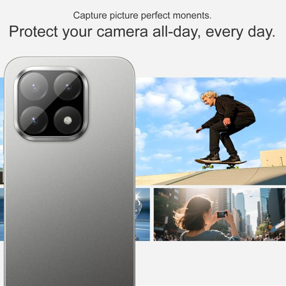 Techsuit Rückkamera-Schutzfolie für Xiaomi 15T Pro, gehärtetes Glas, schwarz