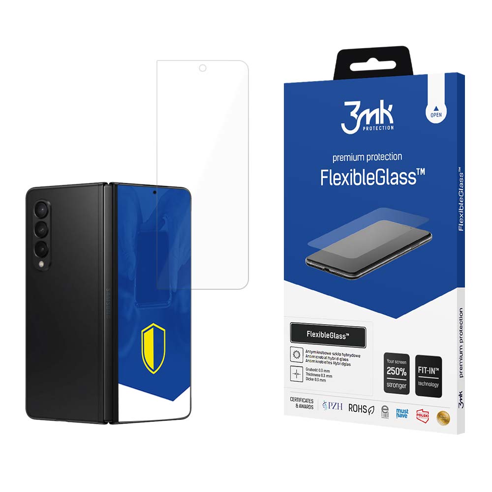 Schutzfolie Außenbildschirm 3MK FlexibleGlass für Samsung Galaxy Z Fold5 F946, Flexibles Glas, Vollverklebung