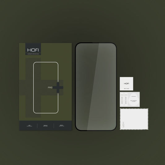 Displayschutzfolie HOFI PRO+ für Apple iPhone 15 Pro Max, abgeschirmtes Glas, vollflächige Verklebung, 2.5D, schwarz