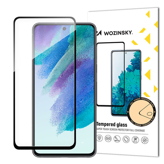 WZK Displayschutzfolie für Samsung Galaxy S23 FE S711, abgeschirmtes Glas, Vollverklebung, schwarz
