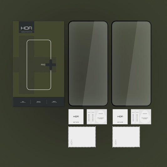 HOFI Glas PRO+ Displayschutzfolie für Samsung Galaxy S24+ S926, abgeschirmtes Glas, Vollverklebung, Set 2 Stück, 2.5D, Schwarz