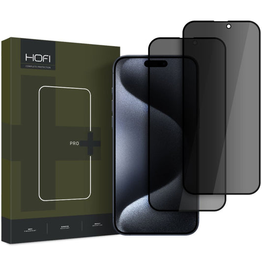 Displayschutzfolie HOFI Glas PRO+ für Apple iPhone 16 Pro, Schutzschild, Vollverklebung, Set 2 Stück, 2.5D