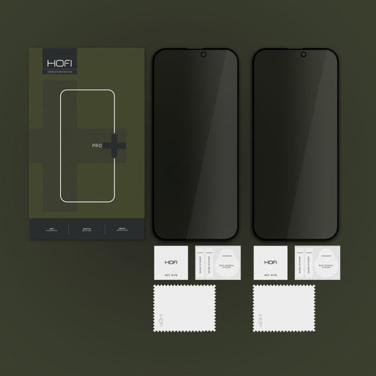 Displayschutzfolie HOFI Glas PRO+ für Apple iPhone 16, Schutzschild, Vollverklebung, 2 Stück, 2.5D