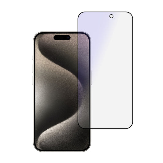OEM Anti Blue Light Displayschutzfolie für Apple iPhone 16 Pro, Vollverklebung, Vollverklebung, Schwarz