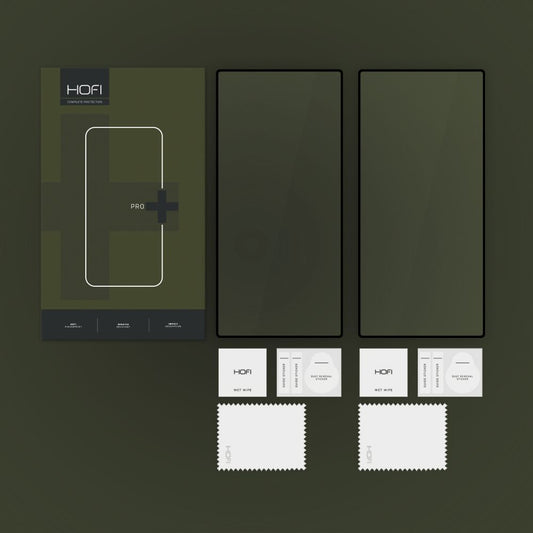 HOFI Glass PRO+ Displayschutzfolie für Samsung Galaxy S25 Ultra S938, Gehärtetes Glas, Vollflächig Klebend, 2er Set, Schwarz