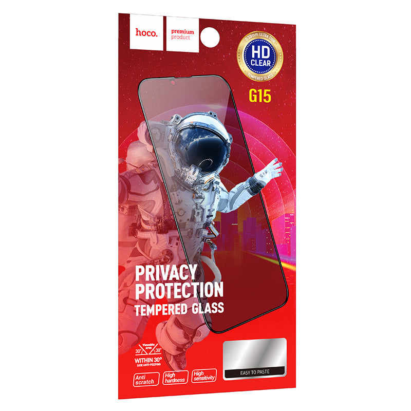Schutzfolie Privacy HOCO G15 für Apple iPhone 11 / XR, Gehärtetes Glas, Vollverklebung, 5D