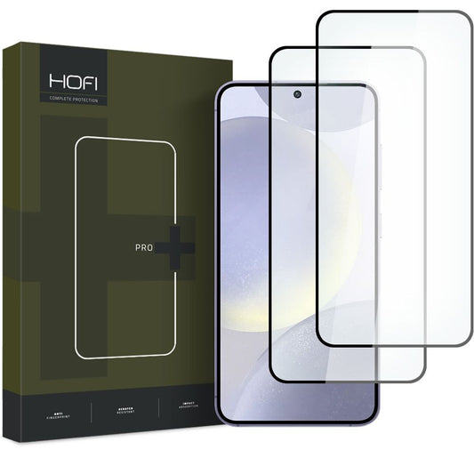 HOFI Glas PRO+ Displayschutzfolie für Samsung Galaxy S24+ S926, abgeschirmtes Glas, Vollverklebung, Set 2 Stück, 2.5D, Schwarz