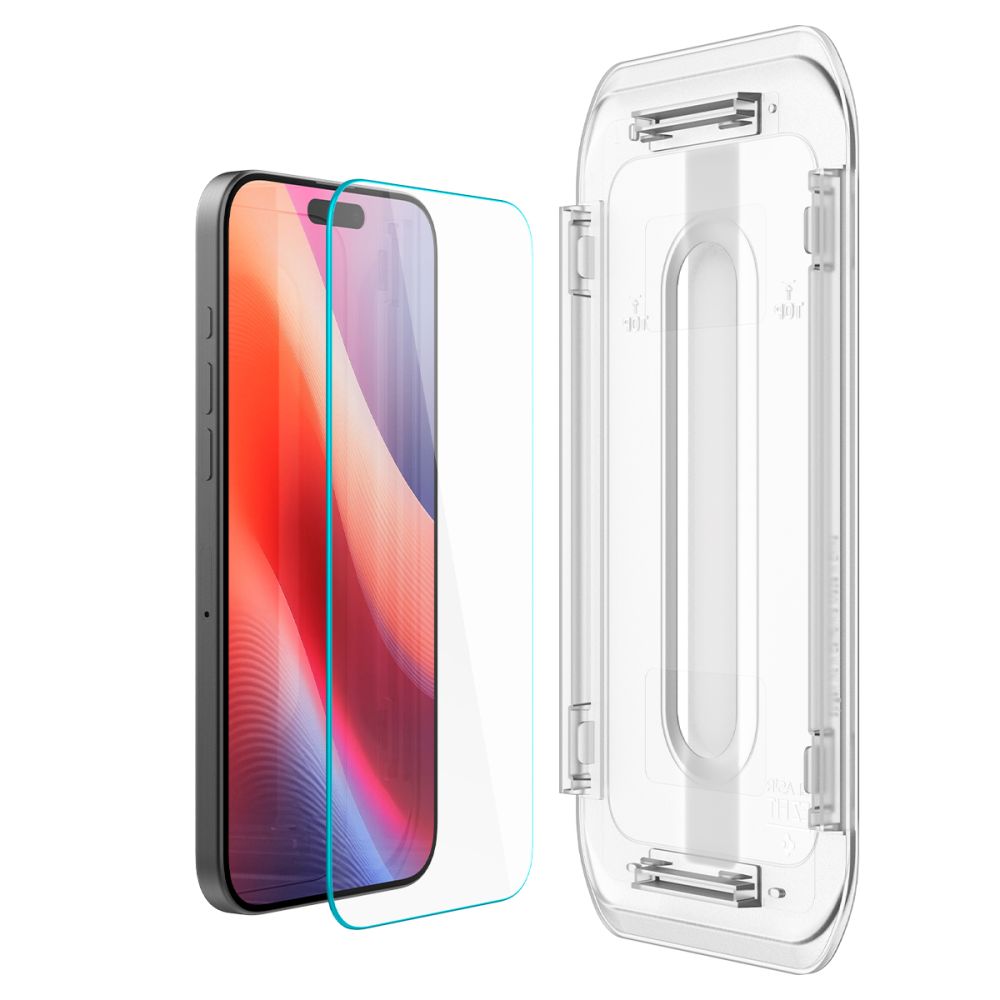 Schutzfolie Spigen GlastR EZ FIT für Apple iPhone 17 Pro Max / 16 Pro Max, gehärtetes Glas, Vollverklebung, Set mit 2 Stück AGL07907