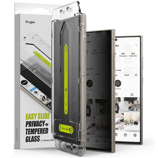 Displayschutzfolie Ringke Easy Slide für Samsung Galaxy S24 Ultra S928, Glasschutz, Vollverklebung, Set 2 Stück
