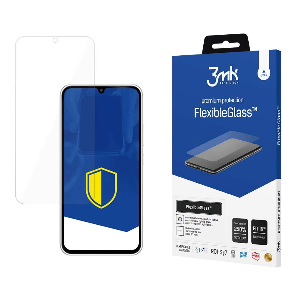 3MK FlexibleGlass Displayschutzfolie für Samsung Galaxy A55 5G A556 / A35 5G A356, Flexibles Glas, Vollklebend