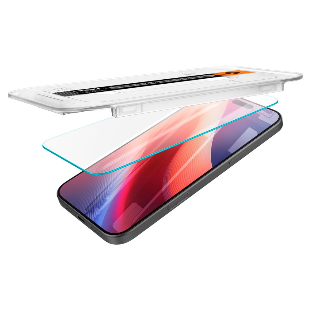 Spigen GlastR EZ FIT Screen Protector for Apple iPhone 17 Pro / 17 / 16 Pro, Tempered Glass, Full Glue, Set of 2 pieces AGL07928