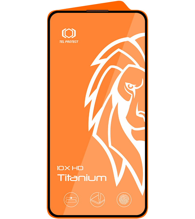 Tel Protect 10X HD Plus Titanium Displayschutzfolie für Apple iPhone 17 / 16 Pro, gehärtetes Glas, vollflächig klebend, schwarz