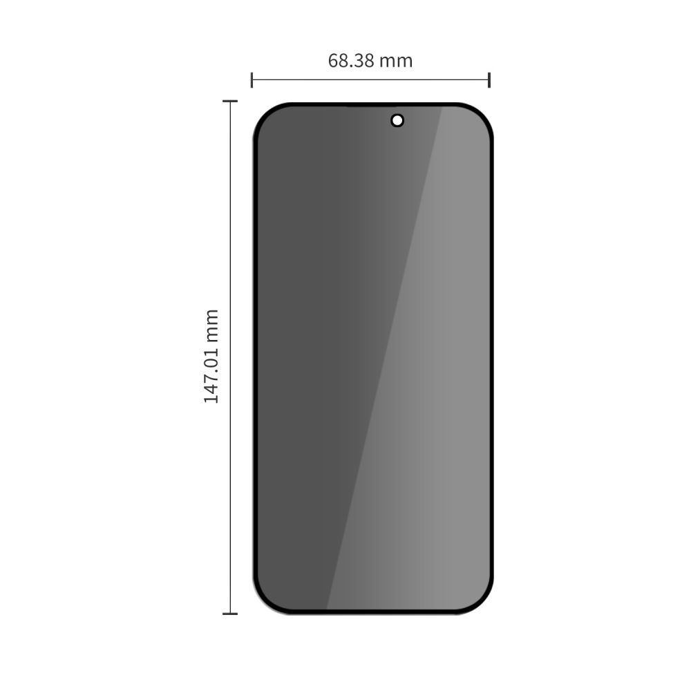 Privacy-Schutzfolie Tech-Protect OneTouch für Apple iPhone 18 Pro, gehärtetes Glas, Full Glue, 2er-Set