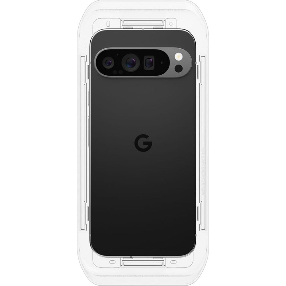 Schutzfolie Spigen GlastR EZ FIT für Google Pixel 9 Pro XL, gehärtetes Glas, Full Glue, Set mit 2 Stück AGL08445