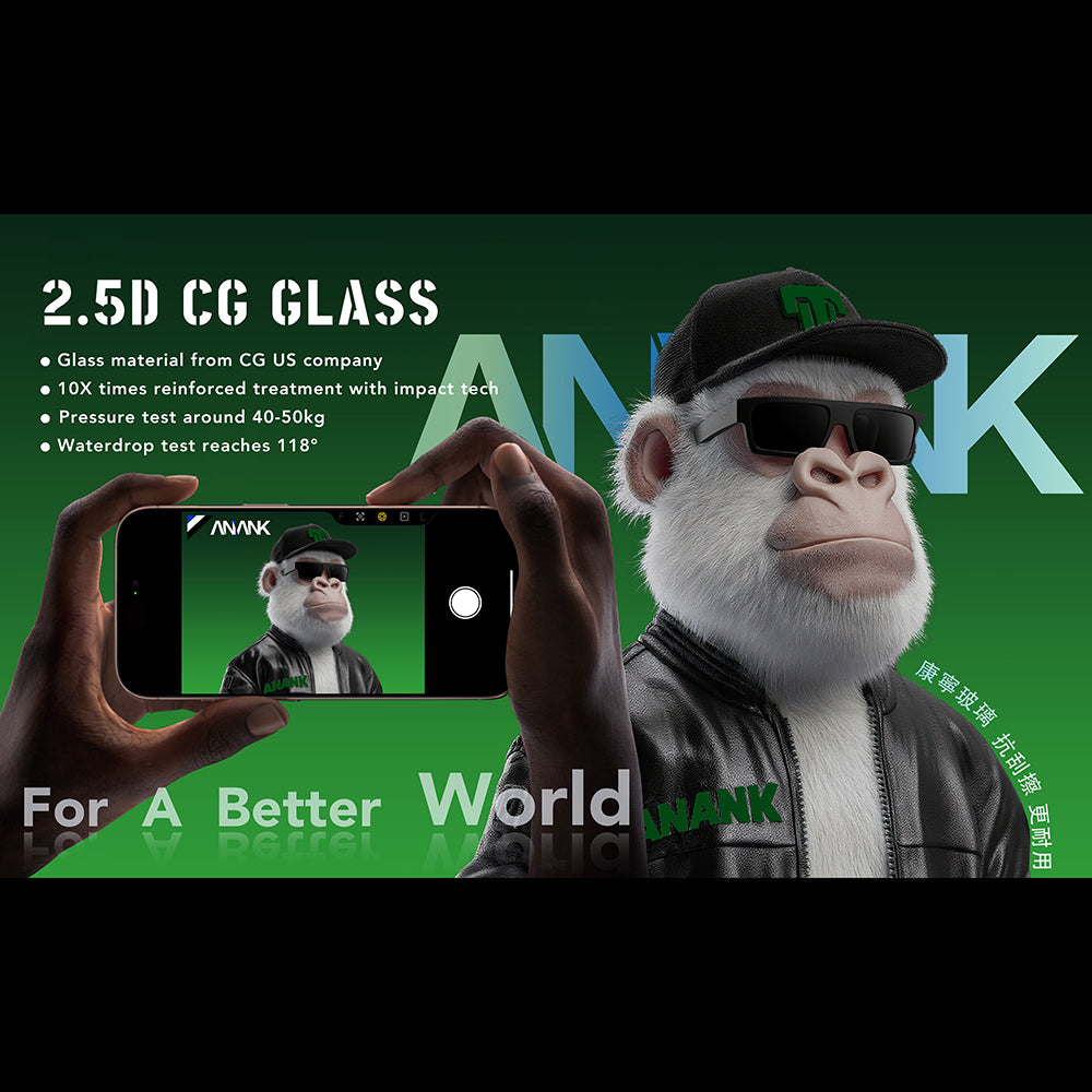 Anank 10X Reinforced CG Screen Protector for Apple iPhone 17 Pro, Tempered Glass, Full Glue, 2.5D, Black