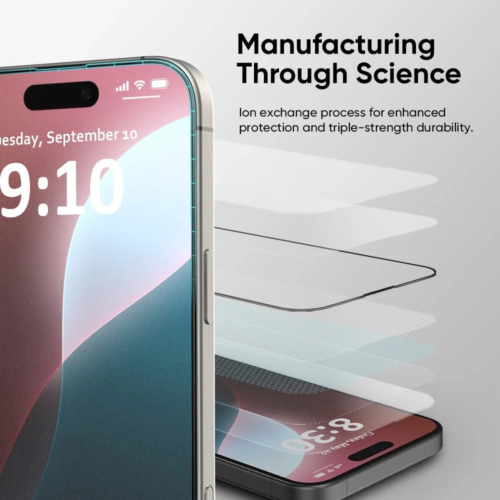 Schutzfolie Anank 5X Verstärkt Unsichtbar für Apple iPhone 17 Air, Gehärtetes Glas, Vollverklebung, 3D, Schwarz