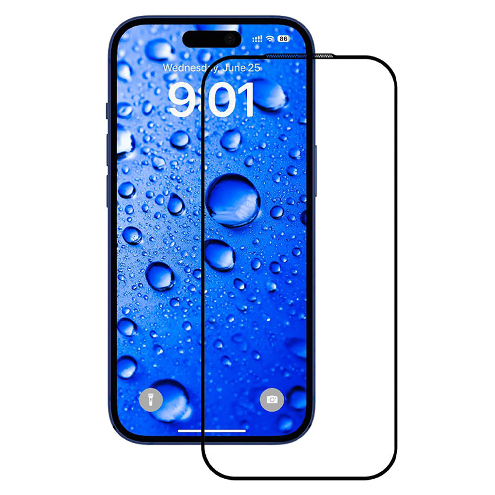 Schutzfolie Anank Bildschirm für Apple iPhone 17, Gehärtetes Glas, Full Glue, 2.5D, Schwarz