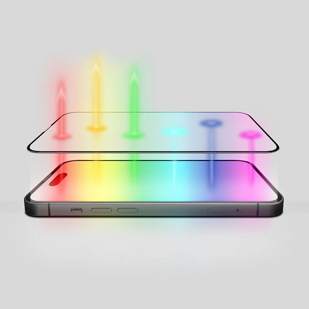 Schutzfolie Anti Blue Light Anank 5X Verstärkt für Apple iPhone 17 Pro Max, Gehärtetes Glas, Vollverklebung, 2.5D, Schwarz
