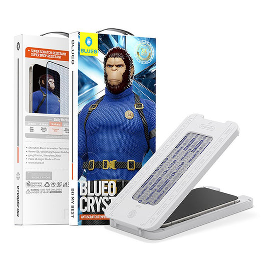 Schutzfolie Blueo Crystal Anti-Kratz für Apple iPhone 17 Air, Gehärtetes Glas, Vollverklebung, Schwarz