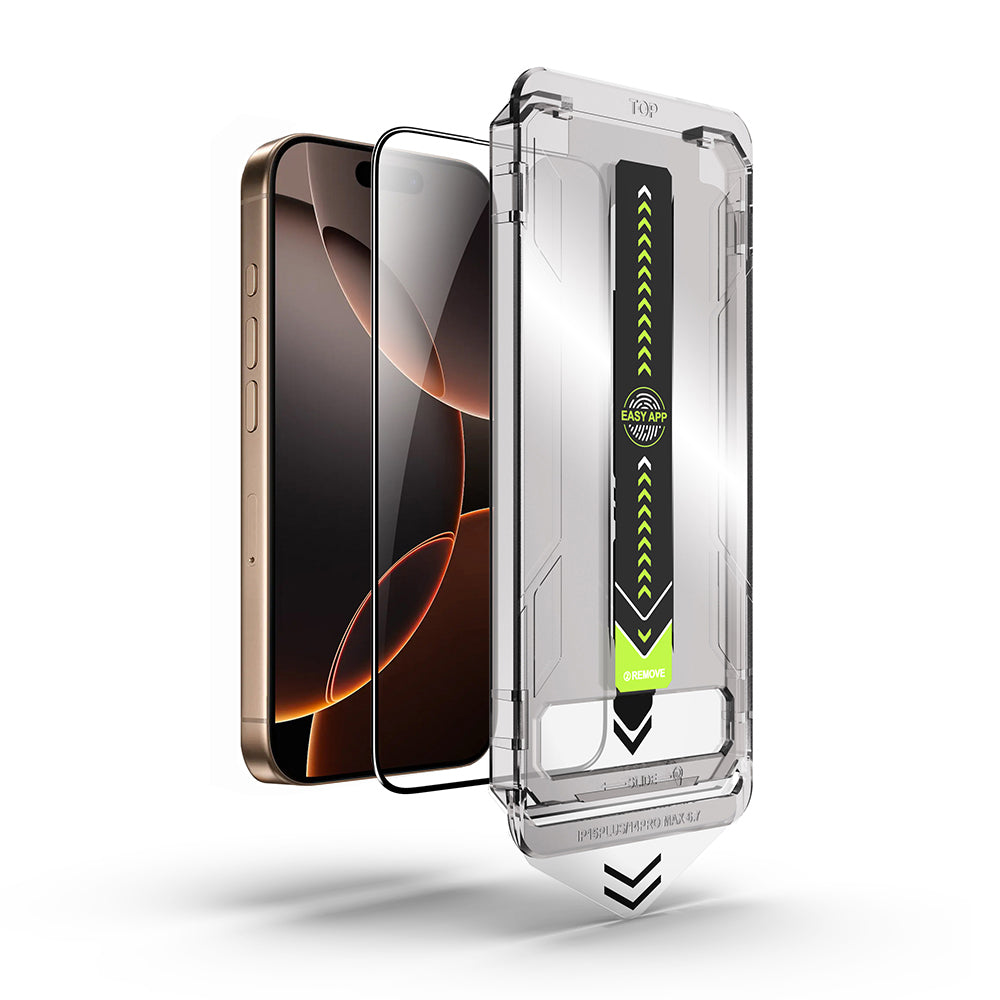 Schutzfolie Techsuit TitanGlass für Apple iPhone 17 Air, Gehärtetes Glas, Full Glue, Schwarz