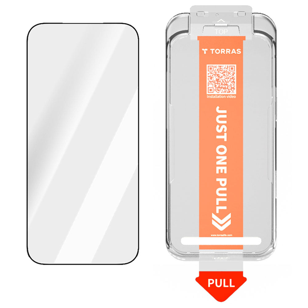 Schutzfolie Torras GlassGo Install Master für Apple iPhone 17 Air, gehärtetes Glas, Full Glue