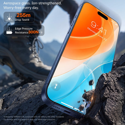 Torras Sunview AR Displayschutzfolie für Apple iPhone 18 Pro Max / 17 Pro Max, gehärtetes Glas, Full Glue