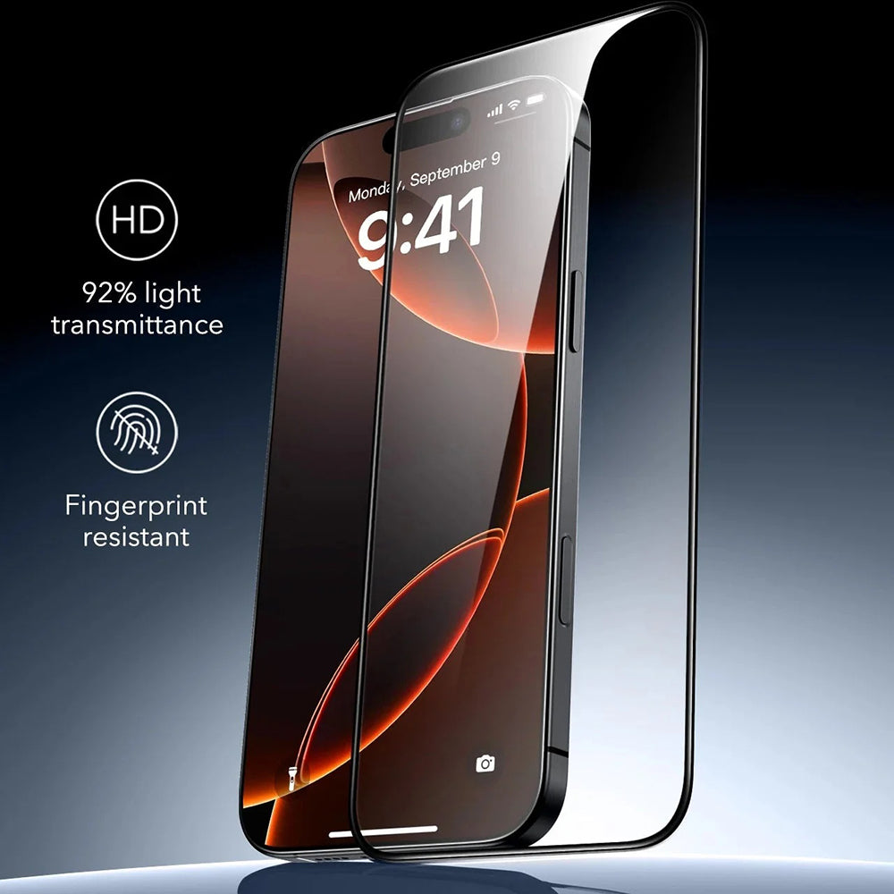 Schutzfolie ESR Armorite UltraFit für Apple iPhone 17 Pro, gehärtetes Glas, Full Glue, Set 3 Stück, Schwarz