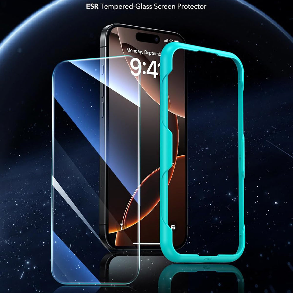 Schutzfolie ESR Bildschirm für Apple iPhone 17 Pro, Gehärtetes Glas, Vollverklebung, Set 3 Stück