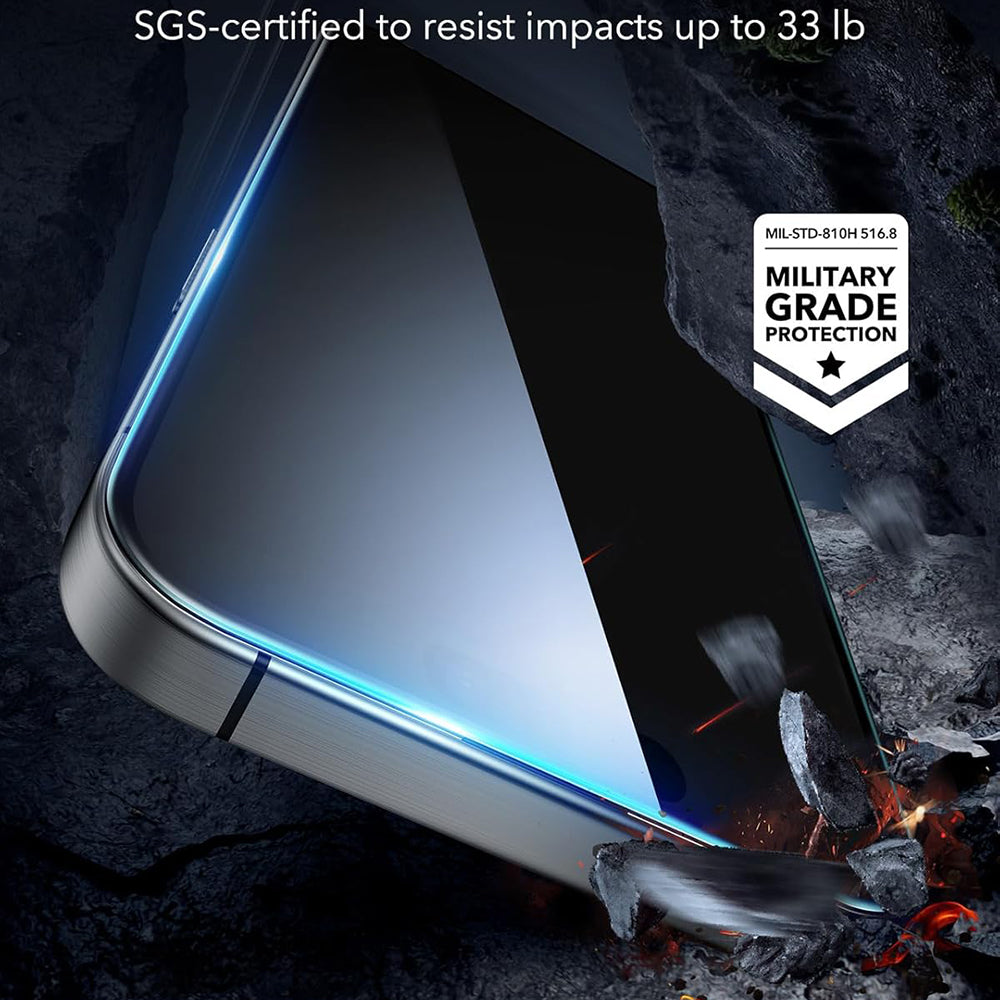 Schutzfolie ESR Bildschirm für Apple iPhone 17 Pro, Gehärtetes Glas, Vollverklebung, Set 3 Stück