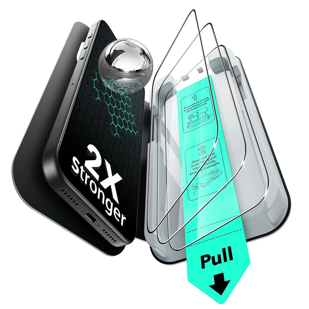 Schutzfolie ESR UltraFit für Apple iPhone 17 Pro, gehärtetes Glas, Full Glue, Set 3 Stück