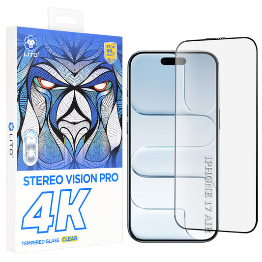 Schutzfolie Lito D+ Max 4K für Apple iPhone 17 Air, Gehärtetes Glas, Vollverklebung, Schwarz